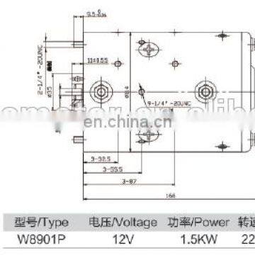 12В гидравлический DC электрический двигатель для силового агрегата 1500Вт photo-5