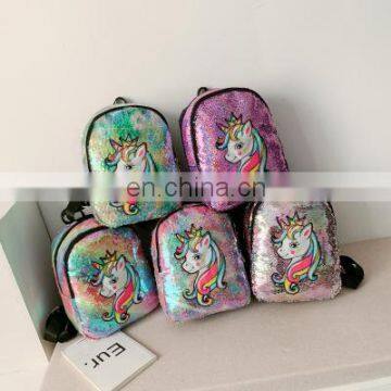 Glitter Backpack unicorn Kids Girls Boys Sequin Backpacks Knapsack School Bag Teenage Rucksack Kindergarten Travel Bags