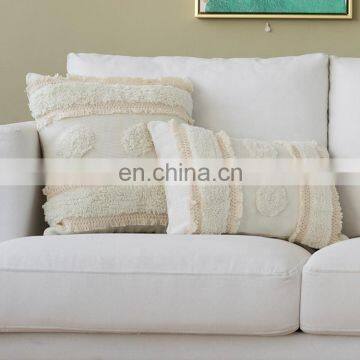 Wholesale Decorative Boho Style Sofa Use Throw Pillow Cushion Cover Boho Tufted Pillow Case With Lace photo-7