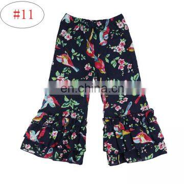 Kids Girls Bell Bottom Flare Pants Wide Leg Pants Printed Floral Flare Palazzo Pant Trousers 20colors 5 Size Free Shipping photo-2