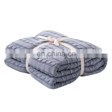 Twist Knitted Office Lunch Break cotton Blanket for Air Conditioning