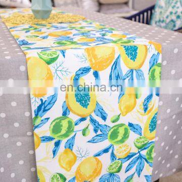 Modern Digital Print Yellow Lemon Fruit Polyester Table Runner for Dining/decoration photo-4