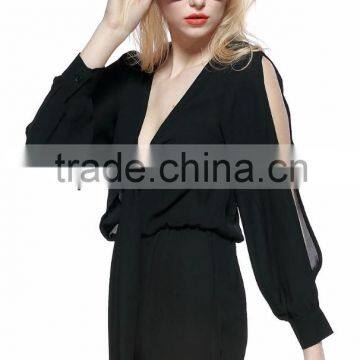Contemporary Sexy Deep V-Neck Chiffon Jumpsuit for Women photo-2