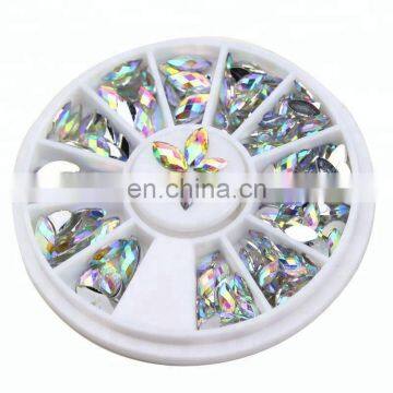 3D Nail Art Accessories Horse Eyes Gem Marquise Crystal Glitter Super Shiny AB Nail Rhinestones Sticker Nail Art Wheel