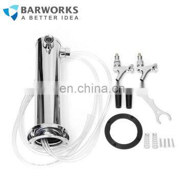 Homebrew Two Taps Silver Beer Tower Stainless Steel Beer Tower With Double Beer Tap Faucet Bar Accessoires Good Quality photo-2