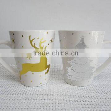 20OZ ceramic mug with golden printing for Christmas