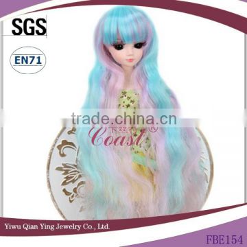 cheap fashion long curly colorful dolls wig