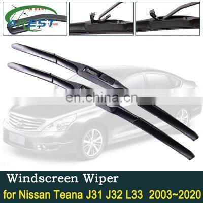 for Nissan Teana J31 J32 L33 J Hook 2003~2020 Front Windscreen Wipers Car Accessories Stickers Car Wiper Blades 2004 2005 2006