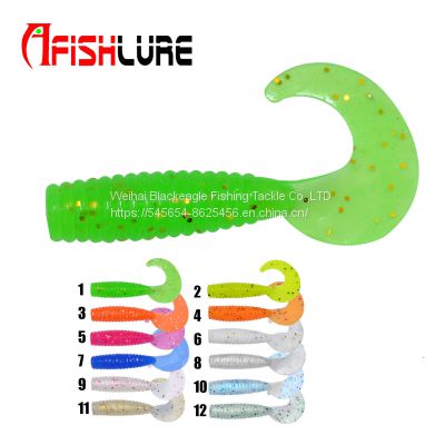 Luminous Curly Tail Soft Worm Bait