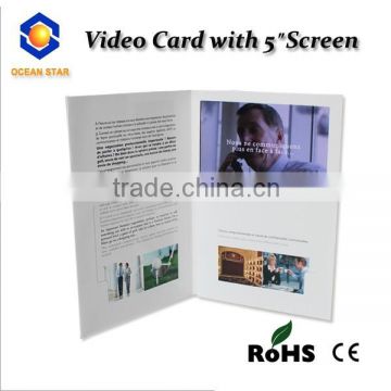 Led screen business card 7'' LCD VIDEO Brochure with CE ,ROHS certificates