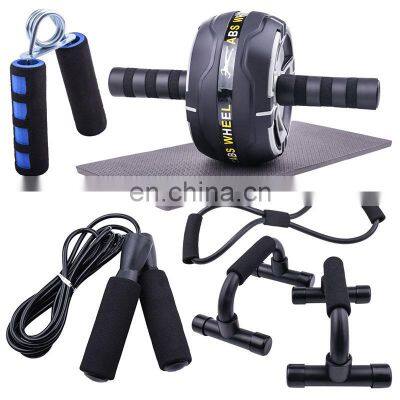 customized ab roller kit with knee resistance band jump rope push up grip strength trainer for Fitness Equipment