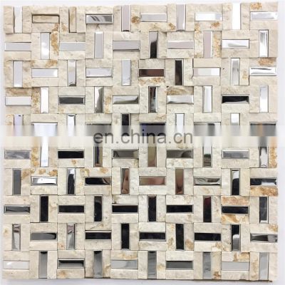 5mm Thickness Maze Woven Stainless Steel Backsplash Mosaic Tile for Bathroom Kitchen  Floor Wall Decoration