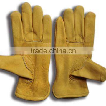 cow grain leather safety protective drivers driving gloves