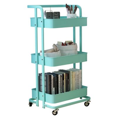 Folding Utility Cart With Wheels Homcom Kitchen Trolley Kitchen Carts For Sale