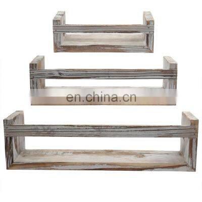 Floating wall shelves rustic wall hook shelf for bathroom bedroom living room easy assemble nested packing