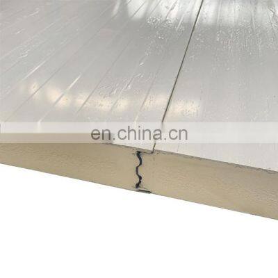 100mm thick pu wall panel flat with male female joint 11 m long for cold room