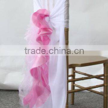 High quality chiffon chair cover with sash