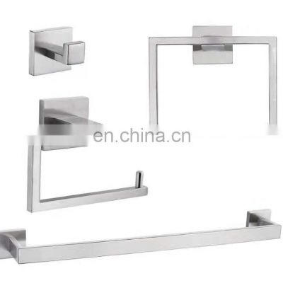 China home 4 piece hardware set wall mounted towel bar holder stainless steel sanitary fittings and bathroom accessories shower