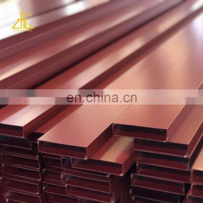 Hot Sale Aluminum Rectangle  Tube With Powder coating Treatment For Wood Grain Transfer Aluminum Extrusion Square Tube