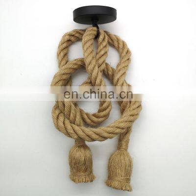 Cheap Hemp Rope Pendant Lamp Handmade Vintage With Pair Bulbs Rural Edison Bulb Lamp