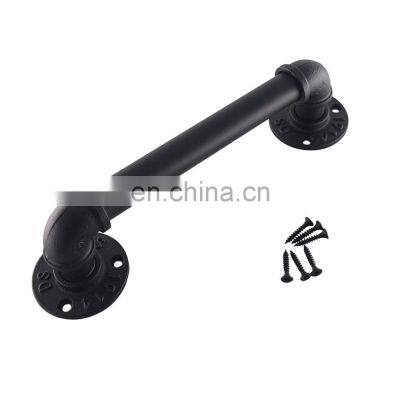 Traditional Rusty Antique Industrial Pipe Cabinet Barn Door Pull Handle Industrial Metal Pipe Door Handle photo-2