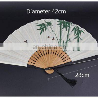 2021 Wholesale Custom Printed Logo Folding High Quality Personalized Bamboo Hand Held Fan photo-5