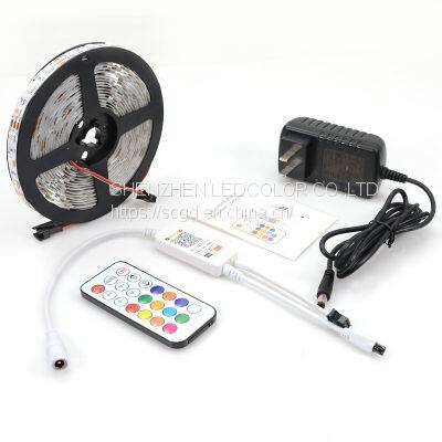 Customized SMD5050 10m Long WS2811 Digital Rgb LED Strip Kit LC8806 Waterproof RGB 24key LED Strip Kit