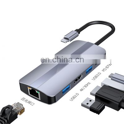 5 in 1 multifunction  Type C 3.0 usb hub ethernet adapter usb c docking station laptop for macbook