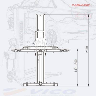 Mobile Hydraulic Single Post Car Lift Machine # V-JZD-A-1527 photo-3