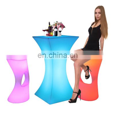 taburetes /Cheap modern waterproof tables and chairs for events, changing color light led led bar furniture