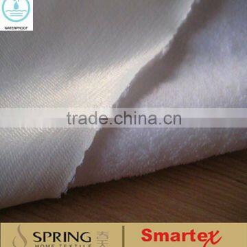 Terry fabric and PU laminated wateproof fabric for mattress cover