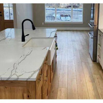 Code：6204，Calacatta Artificial Stone Quartz Slab Kitchen Countertops photo-3