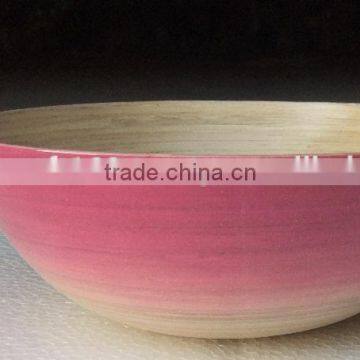 High quality best selling eco friendly OMBRE style spun bamboo magenta fruit bowl from Viet Nam