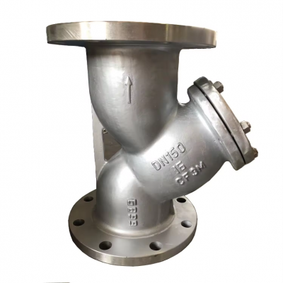 GB/DIN/ANSI DN150 Filtre à soupape de type Y en acier au carbone coulé et en acier inoxydable WCB, bride