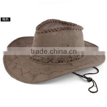 Fashionable brown leather cowboy hat/Wholesale cowboy hats