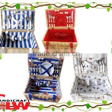 2 person cheap picnic baskets,wicker picnic basket, willow picnic basket