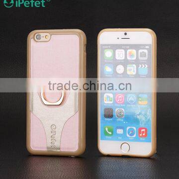Double Color Cell Phone Leather Case for IPhone 6S With Ring Holder photo-4