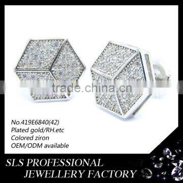 Stereoscopic 925 sterling silver earrings jewellery, stone earring wholesale with 925 gram price