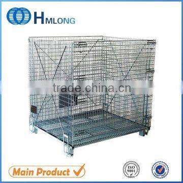 Warehouse foldable galvanized wire mesh container