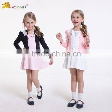 5CQ1550 Wa Boats Europe Style Children Girls Dresses 2015 New Arrival