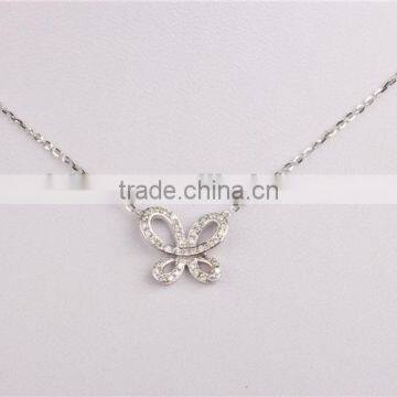 Dubai Jewellry Butterfly Necklace Girl's Silver Sterling Necklace Fashion Jewelry photo-2
