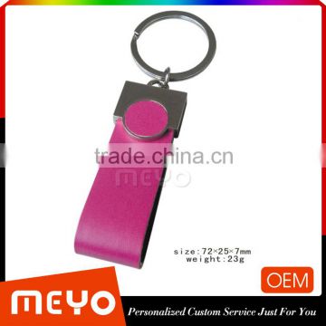 new products 2015 innovative product metal pu leather keychain embossed custom leather leather keychain