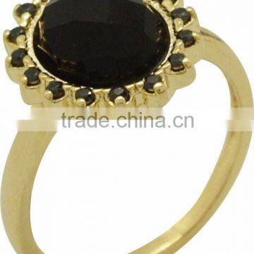 GOLD PLATED RING with natural stone