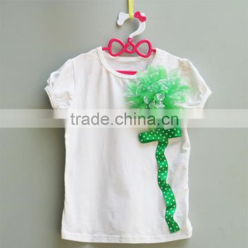 New professional kids girl t- shirt flower children t-shirt short sleeve kids shirt puff sleeve children tshirt