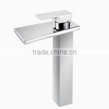Tall Bathroom Basin Mixer Tap Chromed Polished Waterfall Sink Faucet photo-6