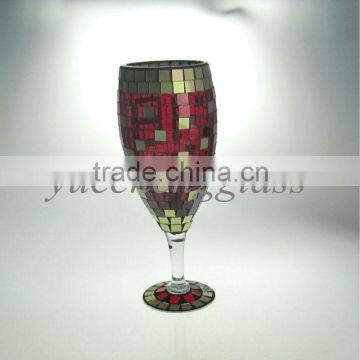 Long-stemmed mosaic glass candle holders wholesale