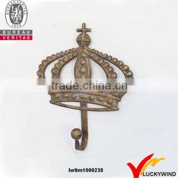 crown golden decorative distressed shabby hook decor