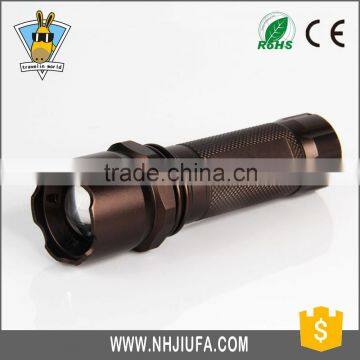 JF Light brown hight power T6 led zoomable flashlight/torch