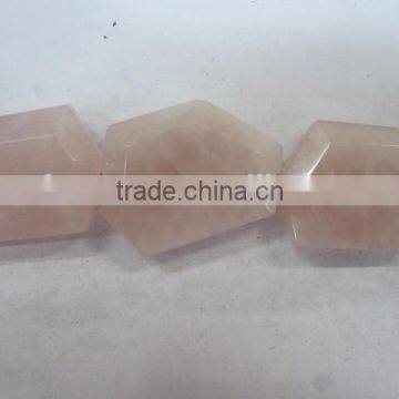 Wholesale rose quartzTumbled flat loosen faceted gemstone