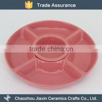 Wholesale useful 5 section ceramic new snack serving dish